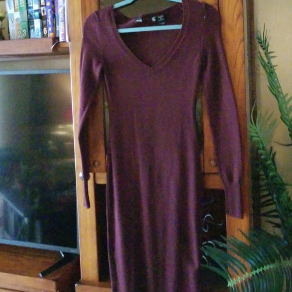 Maroon Maxi Sweater Dress
